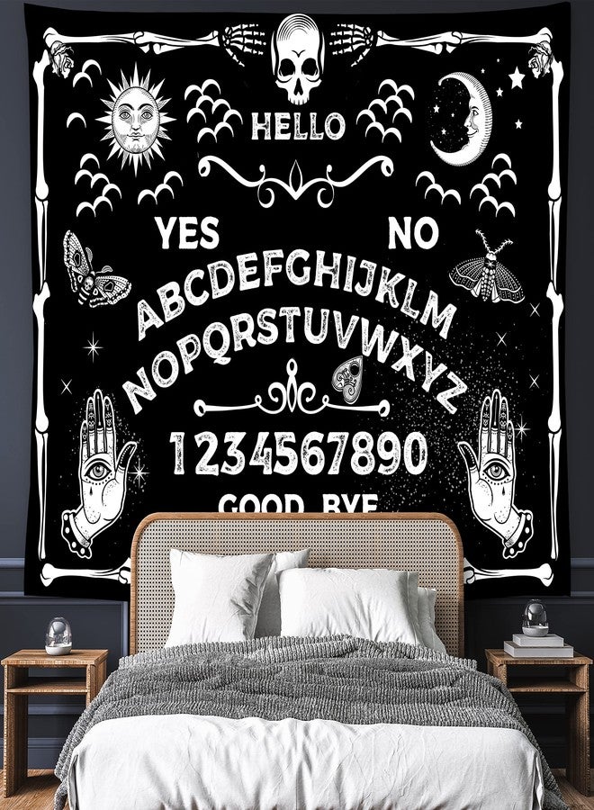 Feelacle Mysterious Divination Wall Hanging - Ouija Board Tarot Tapestry 80" X 60" (Black and White) for Bedroom, Living Room or Dorm (200 X 150cm) - Image 3